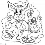 coloriage Oeuf et Lapin de Paques