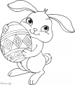 coloriage Oeuf et Lapin de Paques 14