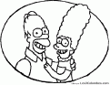 coloriage Marge Simpson Homer Simpson 02