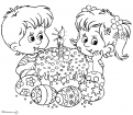 Coloriage enfants de paques