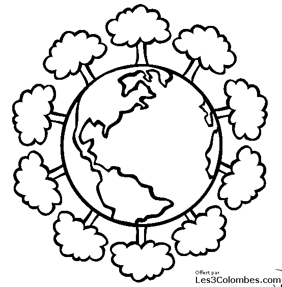 coloriage ecologie environnement terre arbre 45  Coloriage en ligne