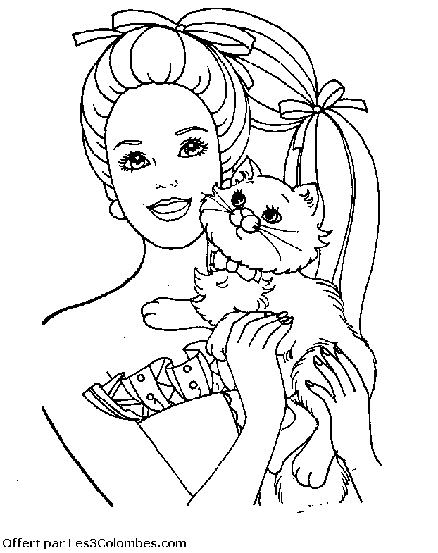 coloriage barbie chat 04  Coloriage en ligne gratuit pour enfant