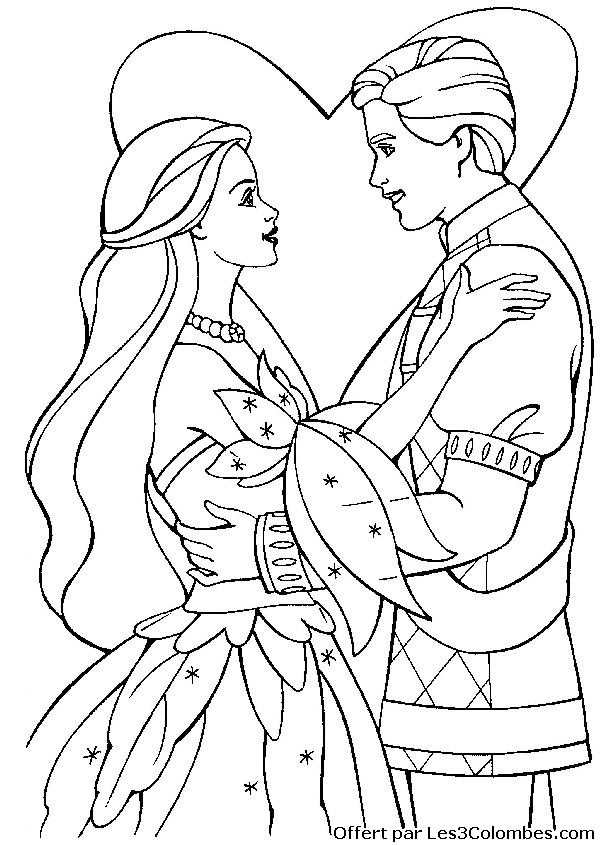 coloriage princesse barbie ken 48
