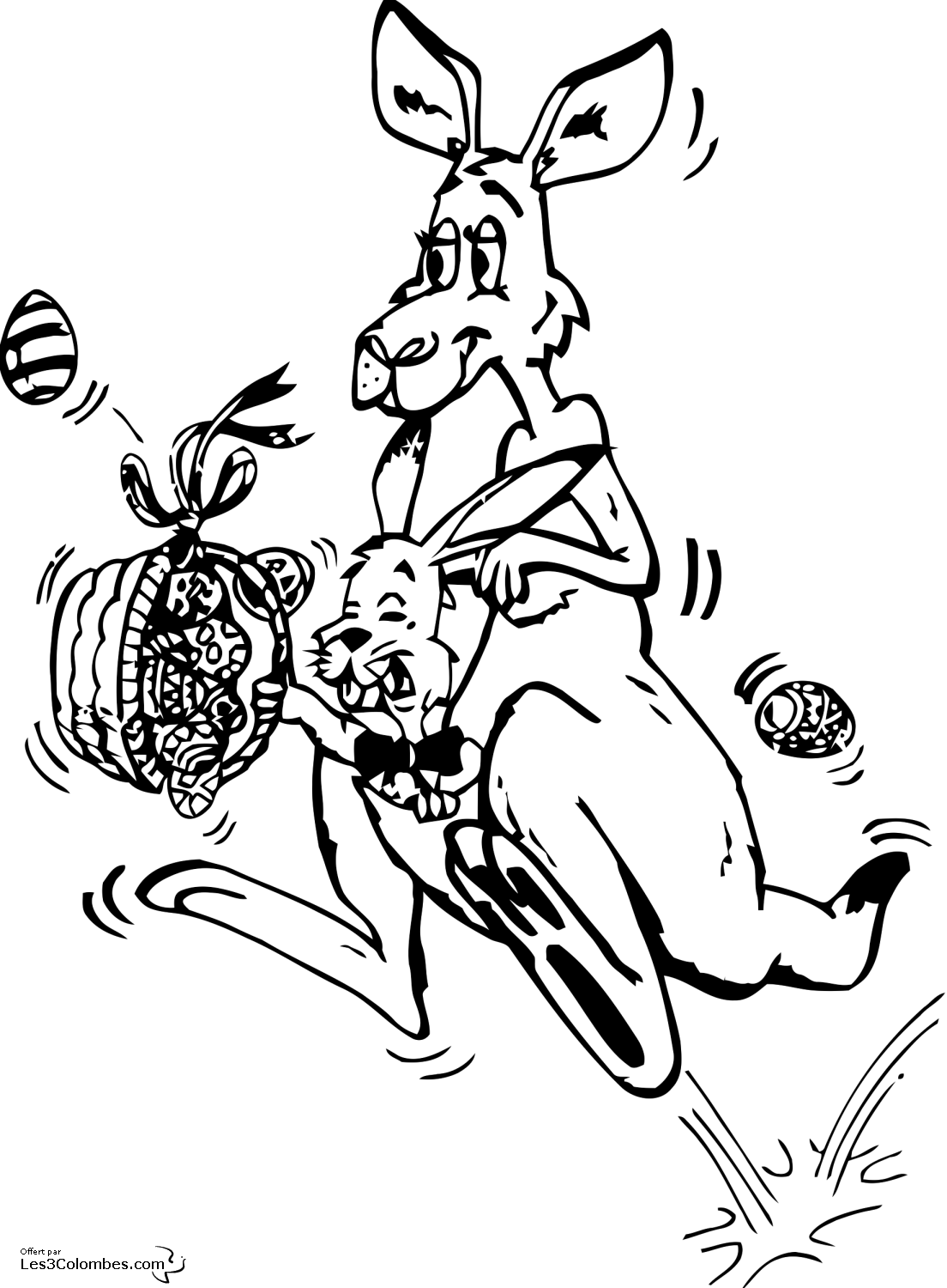 coloriage Kangourou de Paques 24