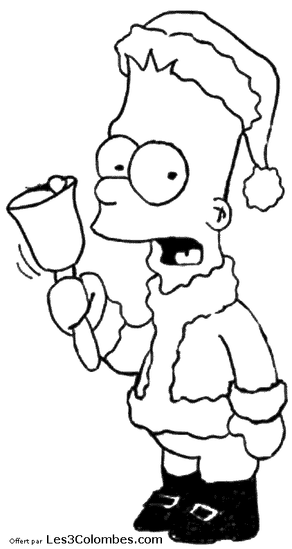 coloriage Bart Simpson noel 27