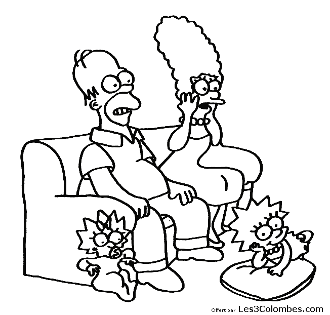 coloriage Famille Simpsons 29