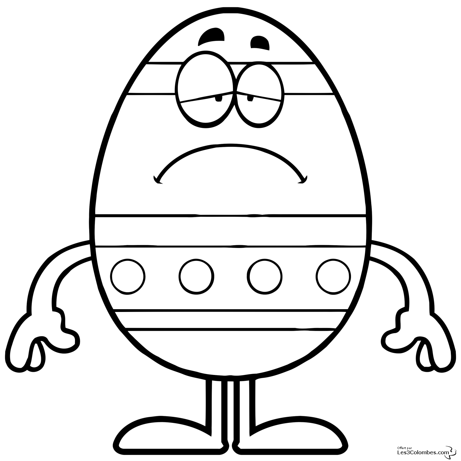 coloriage bonhomme Oeuf et cartoon de Paques 7