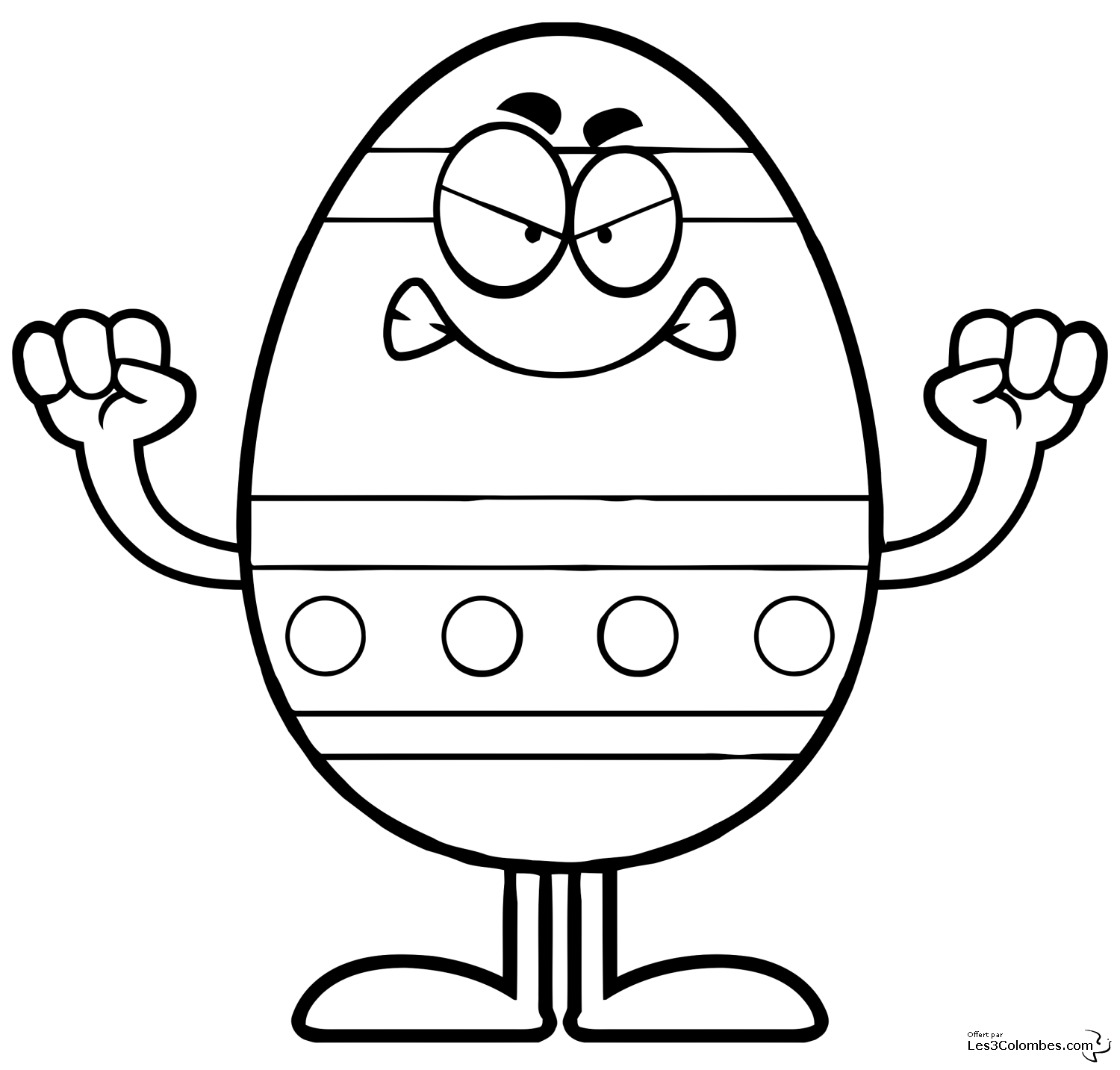 coloriage bonhomme Oeuf et cartoon de Paques 8