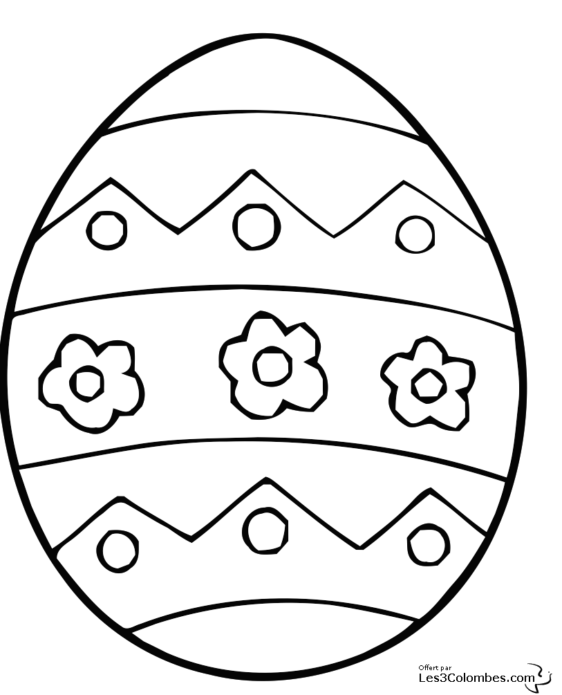 coloriage Oeuf de Paques fleur 1