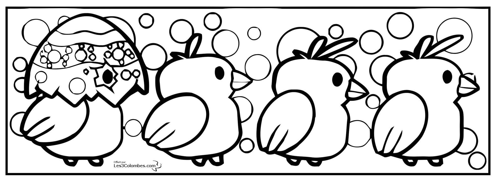 coloriage 4 petit poussin de Paques 9
