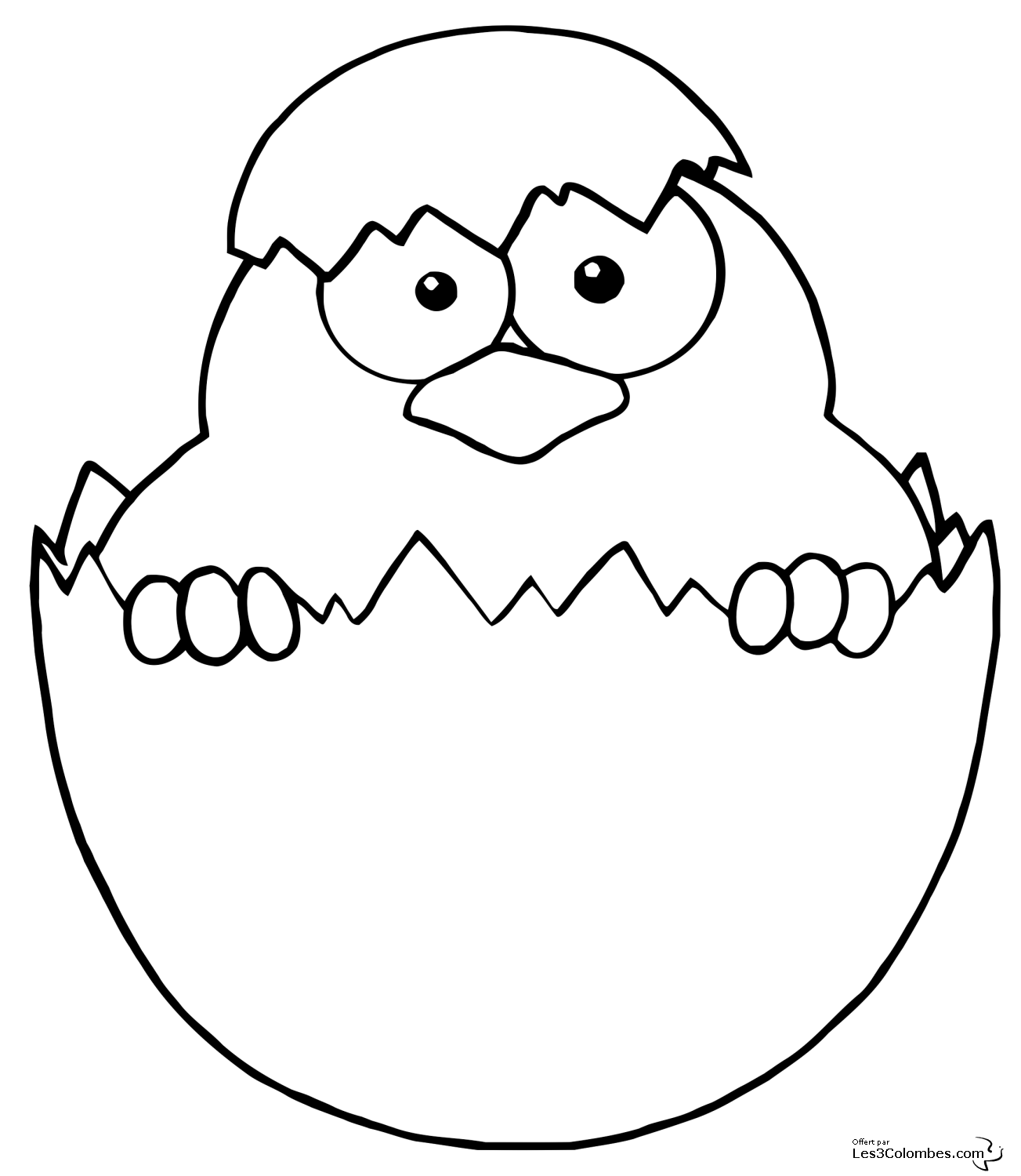 coloriage poussin de Paques 7