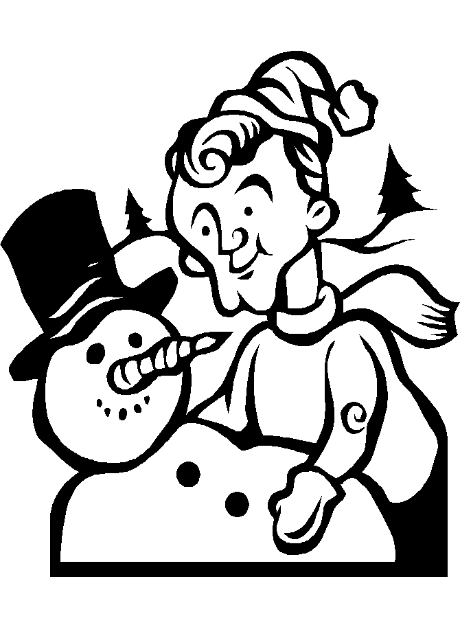 coloriage bonhomme de neige 03