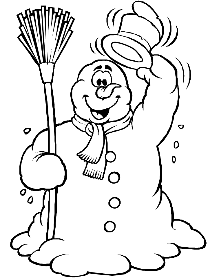 coloriage bonhomme de neige 07  Coloriage en ligne gratuit pour enfant