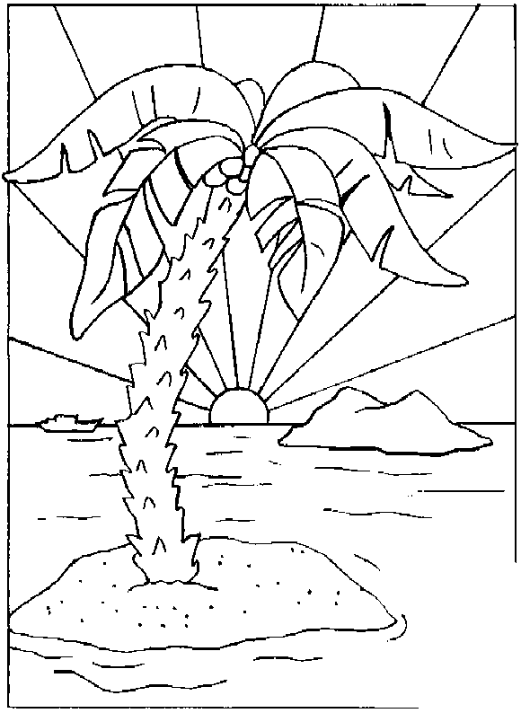 coloriage ile deserte paradis 11