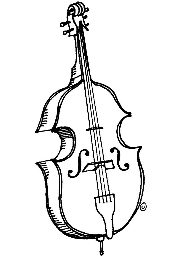 coloriage de musique contrebasse 04
