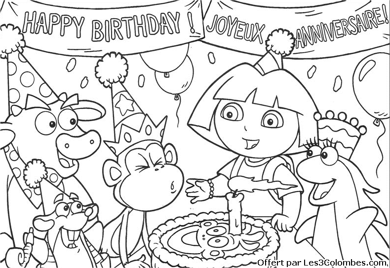 coloriage dora 70