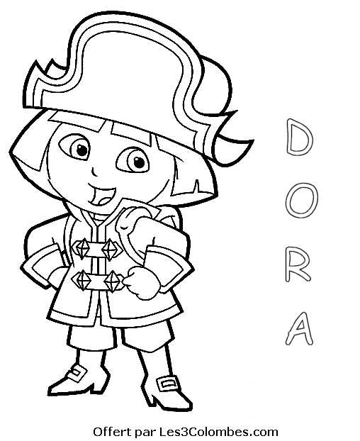 coloriage dora pirate 82