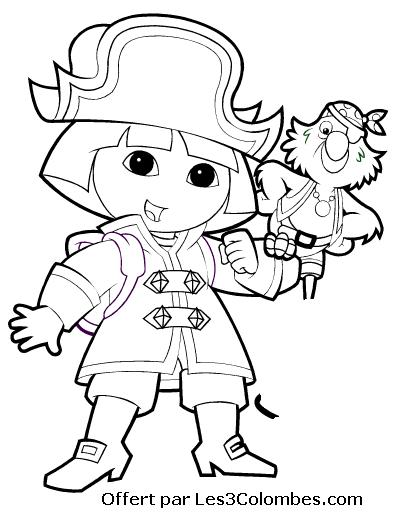 coloriage dora pirate 83