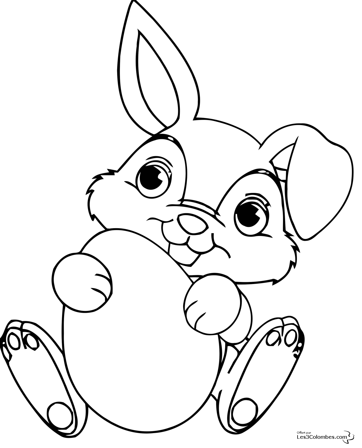 coloriage Oeuf et Lapin de Paques 22