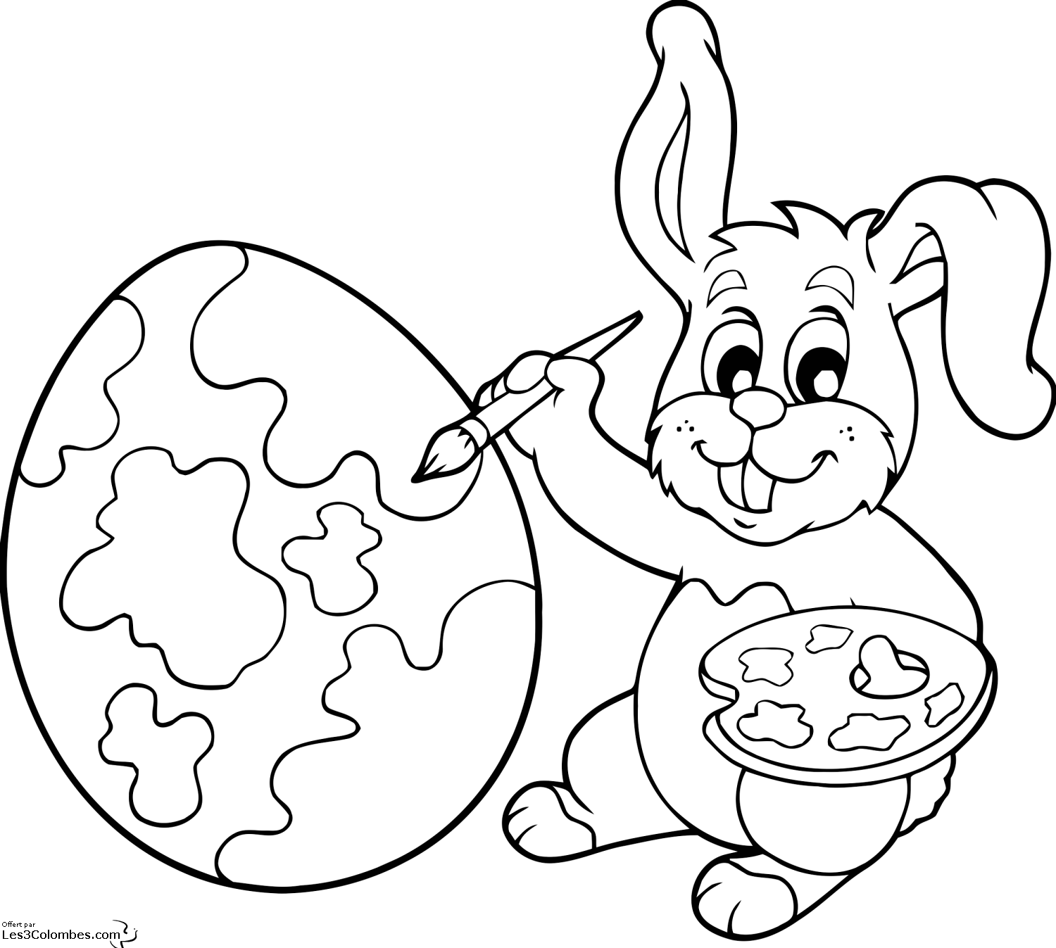 coloriage Oeuf et Lapin de Paques a imprimer 17